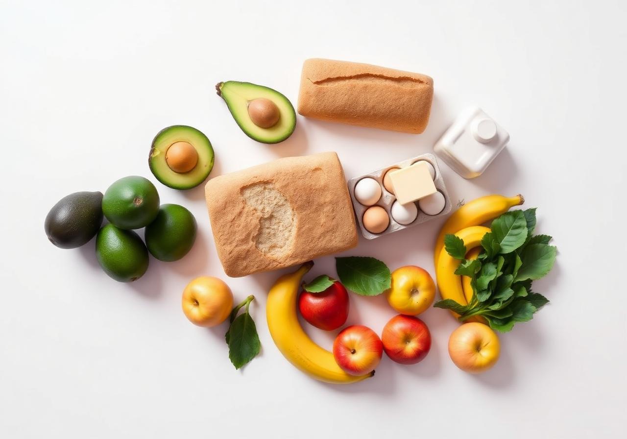 Fresh New Zealand groceries arranged on a bright surface